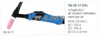 Горелка для аргонодуговой сварки TIG SR-P 17 FX TBi  8 м (газовое охлаждение) - st-e.info - Дмитров